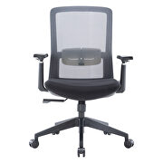 Gray modern office task chair with adjustable armrests additional photo 2 of 6