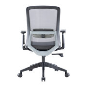 Gray modern office task chair with adjustable armrests by Leisure Mod additional picture 4
