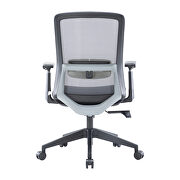 Gray modern office task chair with adjustable armrests additional photo 4 of 6