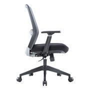 Gray modern office task chair with adjustable armrests by Leisure Mod additional picture 5