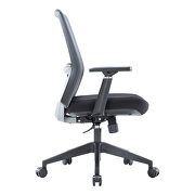 Gray modern office task chair with adjustable armrests additional photo 5 of 6