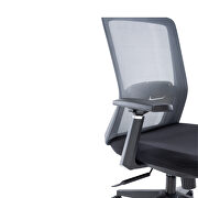Gray modern office task chair with adjustable armrests by Leisure Mod additional picture 6