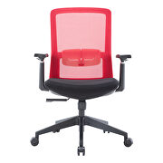 Red modern office task chair with adjustable armrests by Leisure Mod additional picture 2