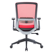 Red modern office task chair with adjustable armrests by Leisure Mod additional picture 3