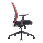 Red modern office task chair with adjustable armrests by Leisure Mod additional picture 4