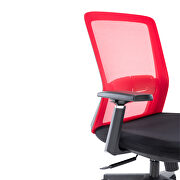 Red modern office task chair with adjustable armrests by Leisure Mod additional picture 5