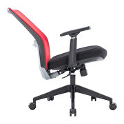 Red modern office task chair with adjustable armrests by Leisure Mod additional picture 6