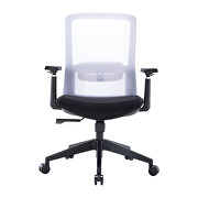 White modern office task chair with adjustable armrests by Leisure Mod additional picture 2