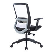White modern office task chair with adjustable armrests by Leisure Mod additional picture 3