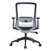 White modern office task chair with adjustable armrests by Leisure Mod additional picture 4
