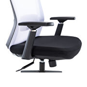 White modern office task chair with adjustable armrests by Leisure Mod additional picture 5