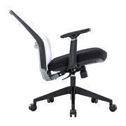 White modern office task chair with adjustable armrests by Leisure Mod additional picture 6
