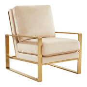 Beautiful gold legs and luxe soft cushions chair in beige by Leisure Mod additional picture 2