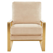 Beautiful gold legs and luxe soft cushions chair in beige by Leisure Mod additional picture 3