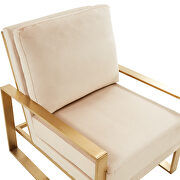 Beautiful gold legs and luxe soft cushions chair in beige by Leisure Mod additional picture 4
