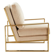 Beautiful gold legs and luxe soft cushions chair in beige by Leisure Mod additional picture 5