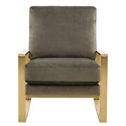 Beautiful gold legs and luxe soft cushions chair in dark gray by Leisure Mod additional picture 3
