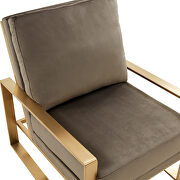 Beautiful gold legs and luxe soft cushions chair in dark gray by Leisure Mod additional picture 4