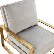 Beautiful gold legs and luxe soft cushions chair in light gray by Leisure Mod additional picture 4