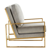 Beautiful gold legs and luxe soft cushions chair in light gray by Leisure Mod additional picture 5