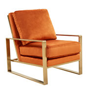Beautiful gold legs and luxe soft cushions chair in orange marmalade by Leisure Mod additional picture 2