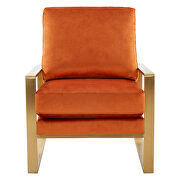 Beautiful gold legs and luxe soft cushions chair in orange marmalade by Leisure Mod additional picture 3