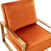 Beautiful gold legs and luxe soft cushions chair in orange marmalade by Leisure Mod additional picture 4