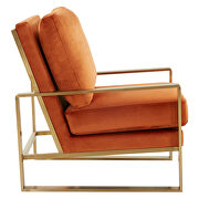 Beautiful gold legs and luxe soft cushions chair in orange marmalade by Leisure Mod additional picture 5