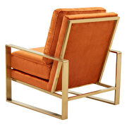 Beautiful gold legs and luxe soft cushions chair in orange marmalade by Leisure Mod additional picture 6