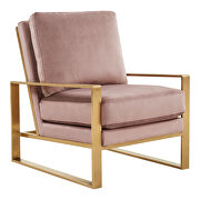Beautiful gold legs and luxe soft cushions chair in pink by Leisure Mod additional picture 2