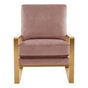 Beautiful gold legs and luxe soft cushions chair in pink by Leisure Mod additional picture 3