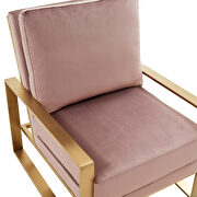 Beautiful gold legs and luxe soft cushions chair in pink by Leisure Mod additional picture 4