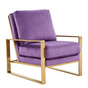 Beautiful gold legs and luxe soft cushions chair in purple by Leisure Mod additional picture 2