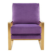Beautiful gold legs and luxe soft cushions chair in purple by Leisure Mod additional picture 3