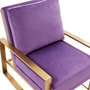 Beautiful gold legs and luxe soft cushions chair in purple by Leisure Mod additional picture 4