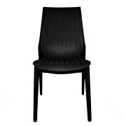 Black finish plastic outdoor dining chair/ set of 2 by Leisure Mod additional picture 2