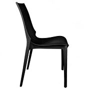 Black finish plastic outdoor dining chair/ set of 2 by Leisure Mod additional picture 3