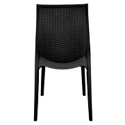 Black finish plastic outdoor dining chair/ set of 2 by Leisure Mod additional picture 4