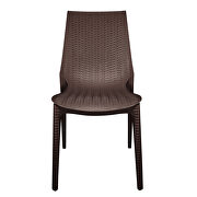 Brown finish plastic outdoor dining chair/ set of 2 additional photo 2 of 7