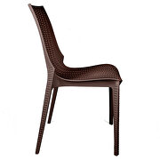 Brown finish plastic outdoor dining chair/ set of 2 additional photo 3 of 7