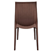 Brown finish plastic outdoor dining chair/ set of 2 by Leisure Mod additional picture 4