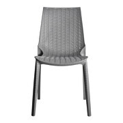 Gray finish plastic outdoor dining chair/ set of 2 additional photo 2 of 4