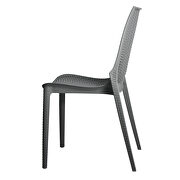 Gray finish plastic outdoor dining chair/ set of 2 by Leisure Mod additional picture 3