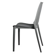 Gray finish plastic outdoor dining chair/ set of 2 additional photo 3 of 4