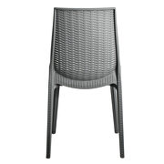 Gray finish plastic outdoor dining chair/ set of 2 by Leisure Mod additional picture 4