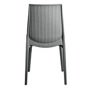 Gray finish plastic outdoor dining chair/ set of 2 additional photo 4 of 4