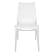 White finish plastic outdoor dining chair/ set of 2 by Leisure Mod additional picture 2