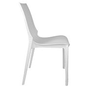 White finish plastic outdoor dining chair/ set of 2 by Leisure Mod additional picture 3