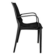 Black finish plastic outdoor arm dining chair/ set of 2 by Leisure Mod additional picture 3