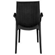 Black finish plastic outdoor arm dining chair/ set of 2 by Leisure Mod additional picture 4